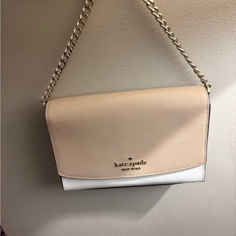 Kate Spade Tan and White Crossbody Bag
